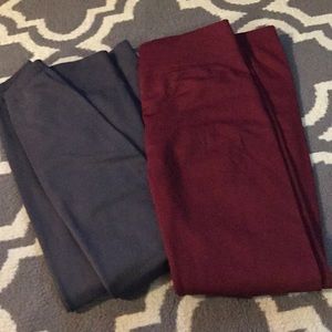 Gray and maroon leggings bundle